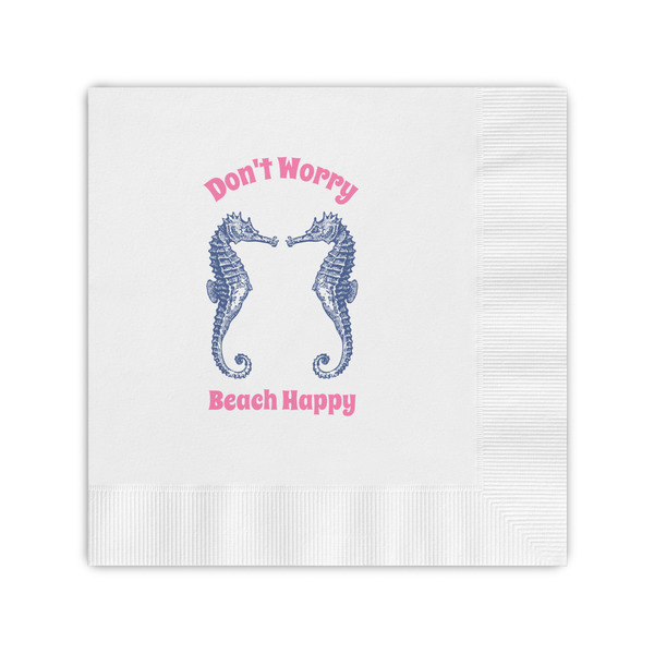 Custom Sea Horses Coined Cocktail Napkins (Personalized)