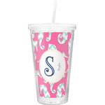 Sea Horses Double Wall Tumbler with Straw (Personalized)