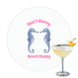 Sea Horses Printed Drink Topper - 3.25" (Personalized)