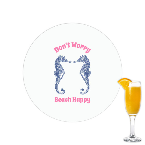 Custom Sea Horses Printed Drink Topper - 2.15" (Personalized)