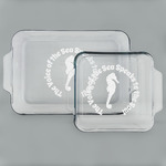 Sea Horses Set of Glass Baking & Cake Dish - 13in x 9in & 8in x 8in (Personalized)