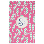 Sea Horses Golf Towel - Poly-Cotton Blend w/ Name and Initial