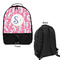 Sea Horses Large Backpack - Black - Front & Back View