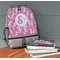 Sea Horses Large Backpack - Gray - On Desk