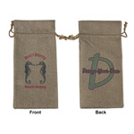 Sea Horses Large Burlap Gift Bag - Front & Back (Personalized)