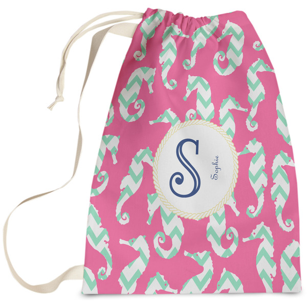 Custom Sea Horses Laundry Bag - Large (Personalized)