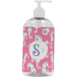 Sea Horses Plastic Soap / Lotion Dispenser (16 oz - Large - White) (Personalized)