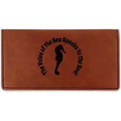 Sea Horses Leatherette Checkbook Holder - Double Sided (Personalized)