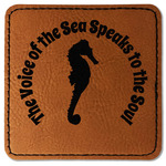 Sea Horses Faux Leather Iron On Patch - Square (Personalized)