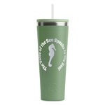 Sea Horses RTIC Everyday Tumbler with Straw - 28oz - Light Green - Double-Sided (Personalized)