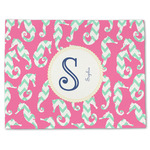 Sea Horses Single-Sided Linen Placemat - Single w/ Name and Initial