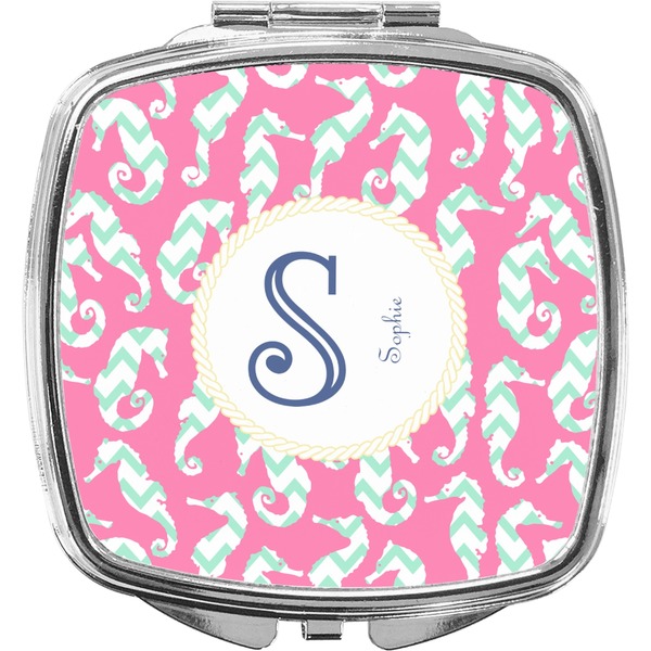 Custom Sea Horses Compact Makeup Mirror (Personalized)