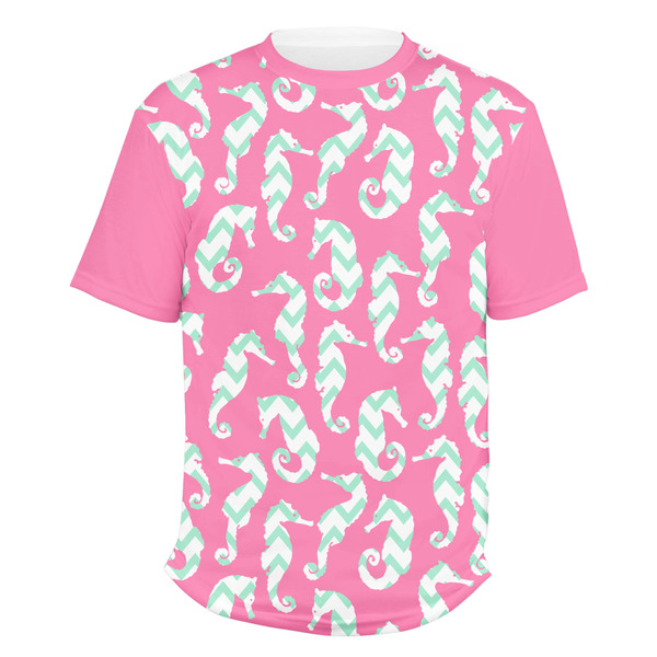 Custom Sea Horses Men's Crew T-Shirt - Large