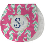 Sea Horses Burp Pad - Velour w/ Name and Initial