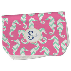 Sea Horses Burp Cloth - Fleece w/ Name and Initial