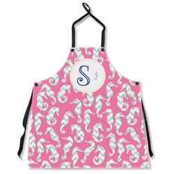 Sea Horses Apron Without Pockets w/ Name and Initial