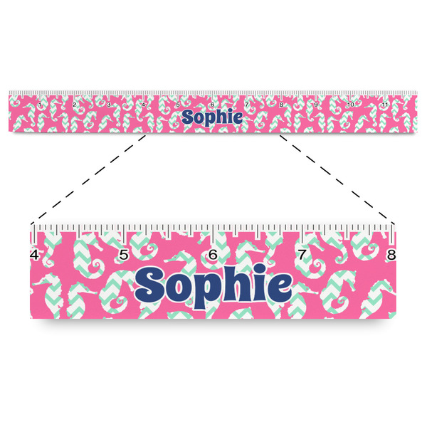 Custom Sea Horses Plastic Ruler - 12" (Personalized)