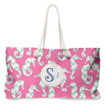 Sea Horses Large Tote Bag with Rope Handles (Personalized)