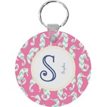 Sea Horses Round Plastic Keychain (Personalized)