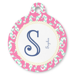Sea Horses Round Pet ID Tag - Large (Personalized)