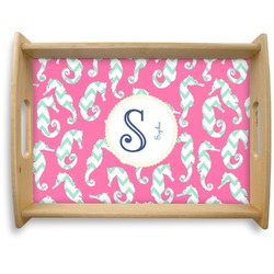 Sea Horses Natural Wooden Tray - Large (Personalized)