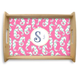 Sea Horses Natural Wooden Tray - Small (Personalized)