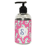 Sea Horses Plastic Soap / Lotion Dispenser (8 oz - Small - Black) (Personalized)