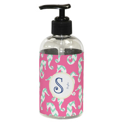 Sea Horses Plastic Soap / Lotion Dispenser (8 oz - Small - Black) (Personalized)