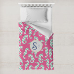 Sea Horses Toddler Duvet Cover w/ Name and Initial