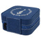 Sea Horses Travel Jewelry Boxes - Leather - Navy Blue - View from Rear