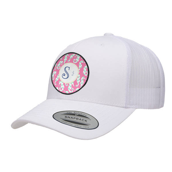 Custom Sea Horses Trucker Hat - White (Personalized)