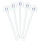 Sea Horses White Plastic 5.5" Stir Stick - Fan View