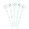 Sea Horses White Plastic 7" Stir Stick - Round - Fan View