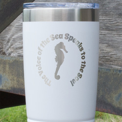 Sea Horses 20 oz Stainless Steel Tumbler - White - Double Sided (Personalized)