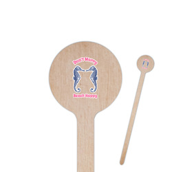 Sea Horses 7.5" Round Wooden Stir Sticks - Double Sided (Personalized)