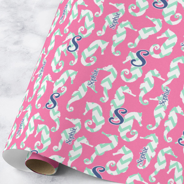 Custom Sea Horses Wrapping Paper Roll - Large - Matte (Personalized)