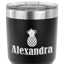 Pineapples 30 oz Stainless Steel Tumbler - Black - Double Sided (Personalized)