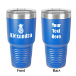 Pineapples 30 oz Stainless Steel Tumbler - Royal Blue - Double-Sided (Personalized)