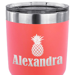 Pineapples 30 oz Stainless Steel Tumbler - Coral - Single Sided (Personalized)