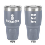 Pineapples 30 oz Stainless Steel Tumbler - Grey - Double-Sided (Personalized)