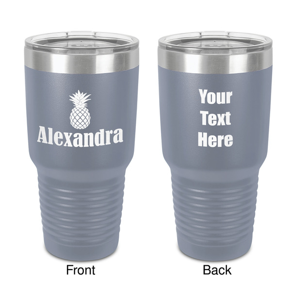 Custom Pineapples 30 oz Stainless Steel Tumbler - Grey - Double-Sided (Personalized)