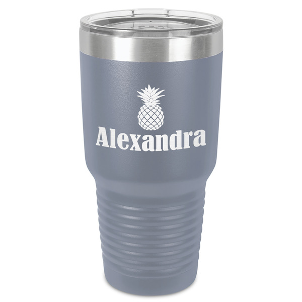 Custom Pineapples 30 oz Stainless Steel Tumbler - Grey - Single-Sided (Personalized)