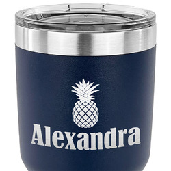 Pineapples 30 oz Stainless Steel Tumbler - Navy - Double Sided (Personalized)