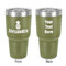 Pineapples 30 oz Stainless Steel Ringneck Tumbler - Olive - Double Sided - Front & Back