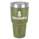 Pineapples 30 oz Stainless Steel Tumbler - Olive - Single-Sided (Personalized)