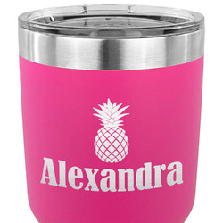 Pineapples 30 oz Stainless Steel Tumbler - Pink - Single Sided (Personalized)