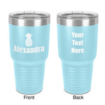 Pineapples 30 oz Stainless Steel Tumbler - Teal - Double-Sided (Personalized)