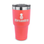 Pineapples 30 oz Stainless Steel Tumbler - Coral - Single Sided (Personalized)