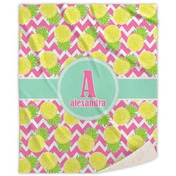 Pineapples Sherpa Throw Blanket - 50"x60" (Personalized)