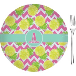 Pineapples Glass Appetizer / Dessert Plate 8" (Personalized)